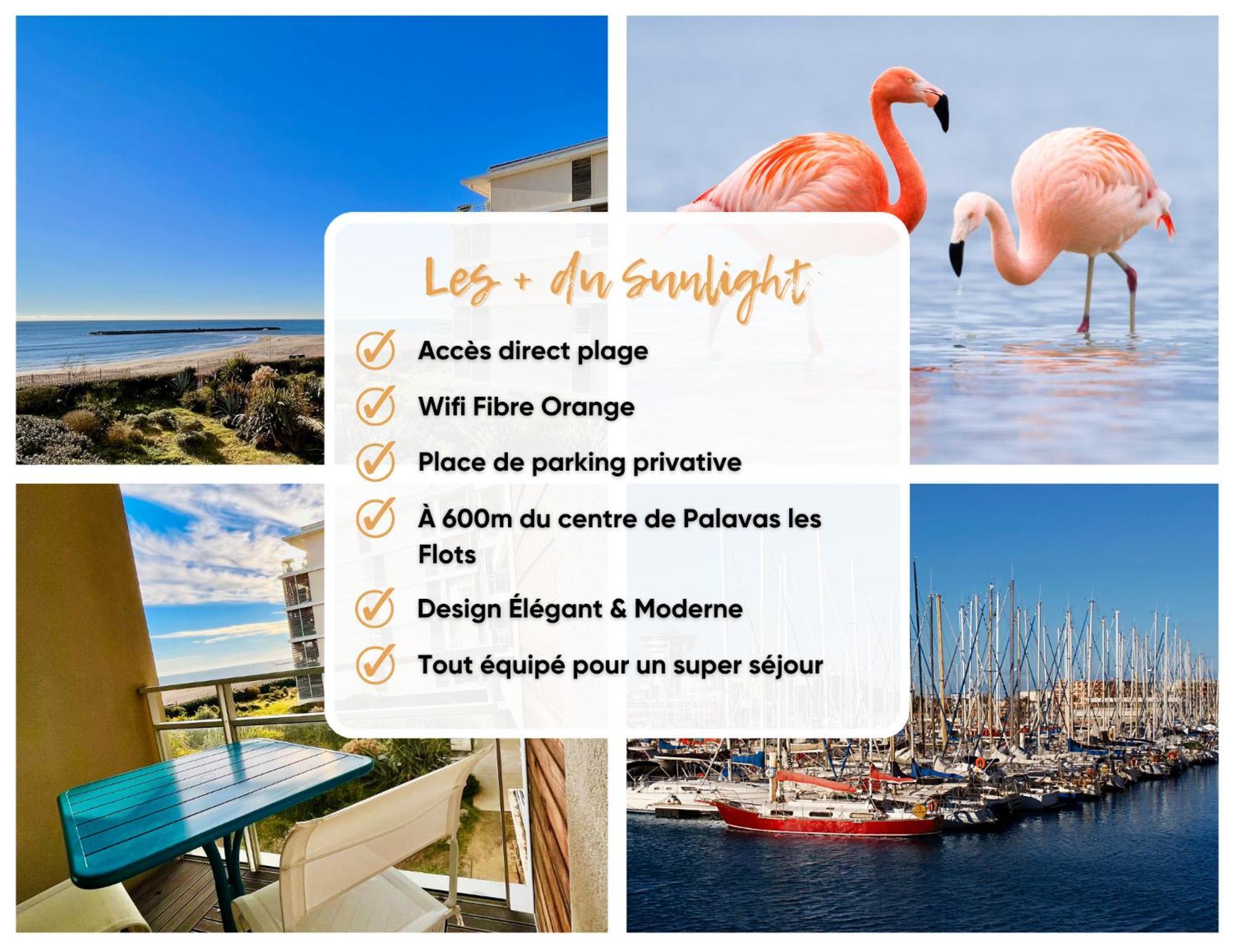 Le Sunlight - T2 Bord De Mer, Parking Palavas-les-Flots Kültér fotó